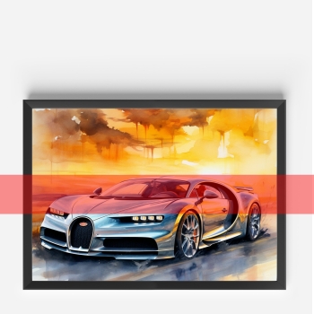 Poster Bugatti Chiron abstrakt Modell 6